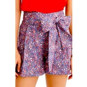 J. Crew Floral High-waist Self-tie Shorts Size 14